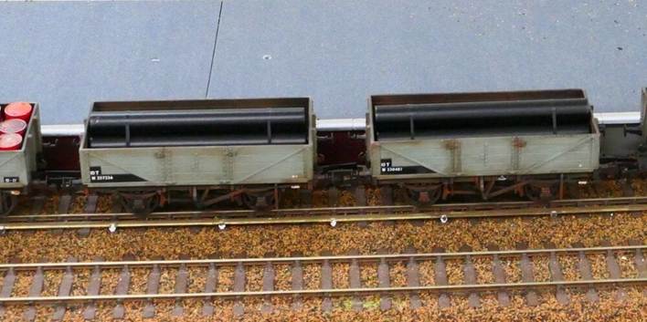 Ewhurst Green model railway
.
Pipes on standard ex.LNWR open wagons 
www.EwhurstGreen.com
